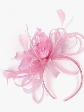 Elegant Pink Feather Fascinator Headband